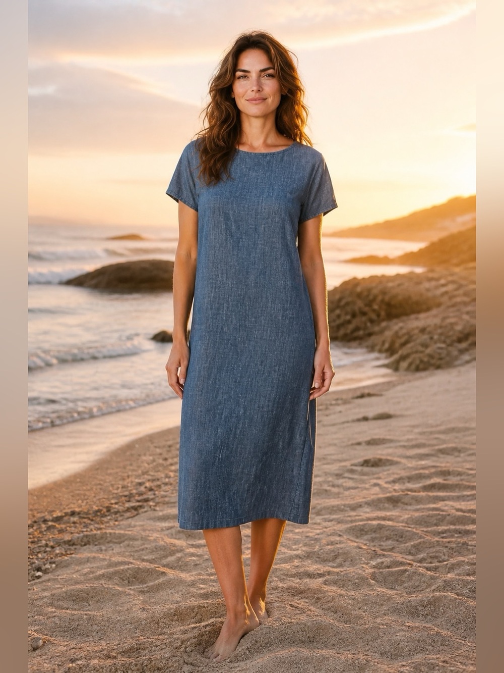 Eileen Fisher Chambray Dress Size S